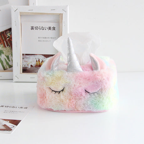 Unicorn Tissue Box Cover - Pink Plush Home Decor