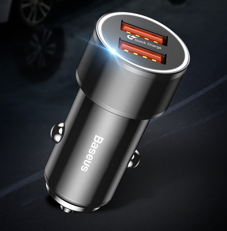 36W QC3.0 Car Charger with Dual USB Ports