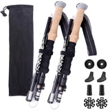 Colefunmit Trekking Poles Lightweight Collapsible Hiking Poles 2 Pcs Folding Aluminum Walking Sticks Walking Sticks for Hiking with Cork Grip (Black 51"-2pc)