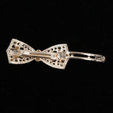 Elegant Pearl Bow Hair Clip with Diamond Accents