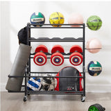 4-tier Metal Storage Shelves With Rolling Wheels