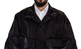 Dolce & Gabbana Bordeaux Nylon Collared Men Coat Jacket