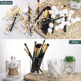 Clear Plastic Cotton Swab Holder and Bathroom Organizer