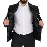 Dolce & Gabbana Black Wool Collared Full Zip Jacket