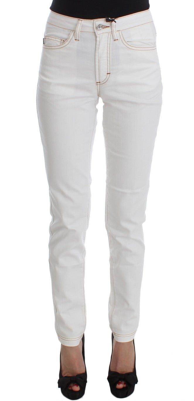 Cavalli Chic White Slim Fit Denim