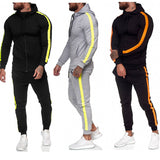 Men's Hooded Zip-Up Athletic Tracksuit Set