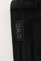 Costume National Sleek Slim Fit Designer Jeans in Classic Black