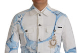 Dolce & Gabbana Multicolor Logo Embroidered Denim Jacket