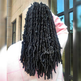 VCHIDO Butterfly Locs Crochet Hair 18 Inch 8 Packs Black Color Distressed Butterfly Locs Crochet Hair Pre looped Butterfly Faux Locs Crochet Braids Hair (18 Inch Black)