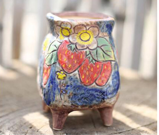Hand-Painted Ceramic Succulent Planter Pot