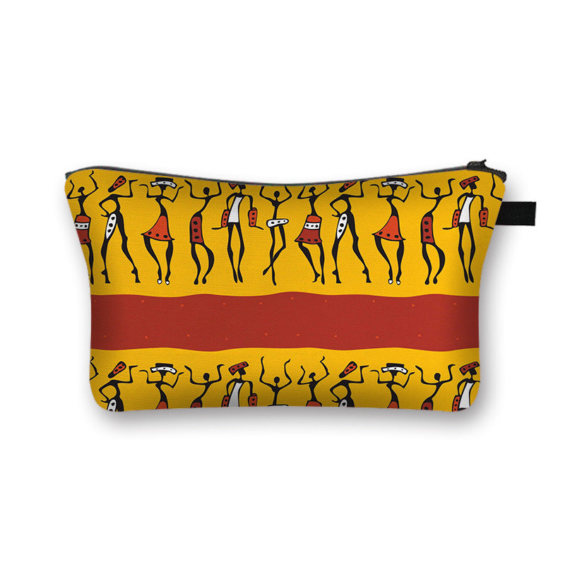 Geometric Print Polyester Cosmetic Bag for Travel