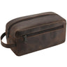 Ringsun Leather Travel Toiletry Bag for Men Full Grain Leather Dopp Kit Shaving Bag Travel Organizer Black Coffee