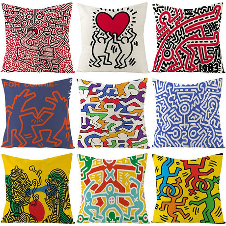 Kaisar Linen Cartoon Heart Pillowcase for Home Decor