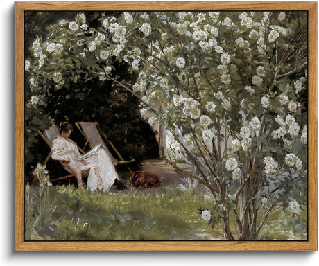 KBKBART Framed Vintage Canvas Wall Art Retro French Country Garden Women Flower Classical Painting Bedroom Art Print Rustic Vintage Wall Decor for Bathroom Living Room Office(9"x11")