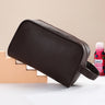 Men's Travel Cosmetic Bag - PU Leather Toiletry Organizer