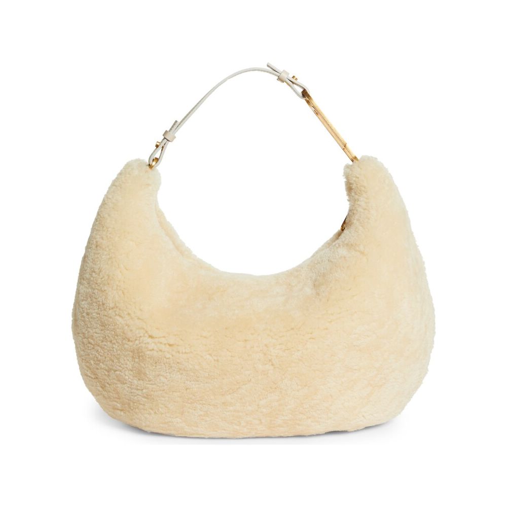 Off White Shearling Handbag - Women's