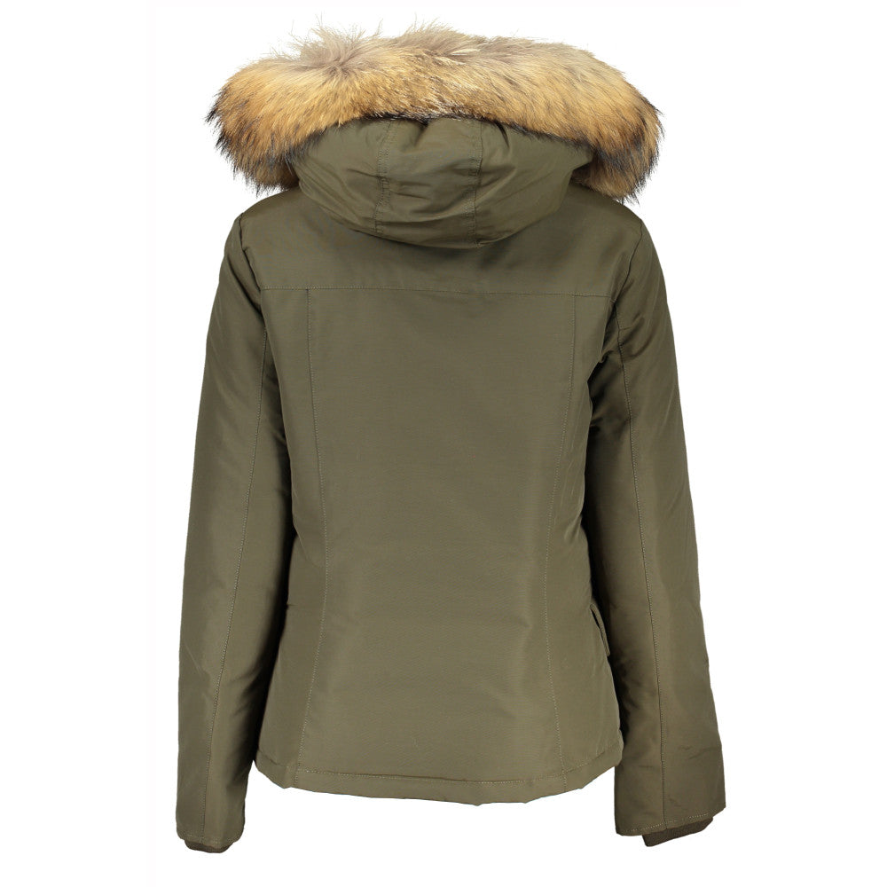 Woolrich Jacket with Removable Fur Khaki - Women's