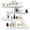 LaVie Home 36-Inch White Floating Shelves for Wall Storage Set of 4 - Modern Minimalist Picture Ledge Shelf Wall Decor for Kitchen Bedroom Bathroom and Living Room Large Floating Shelves