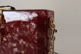 Dolce &amp; Gabbana Pochette à bandoulière en dentelle en plexiglas rouge foncé