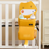 SUNEVNO Hanging Baby Diaper Caddy Organizer Diaper Stacker Baby Crib Hanging Classified Storage Bag Organizer for Changing Table Crib Playard or Wall & Nursery Organization (Yellow Fox)