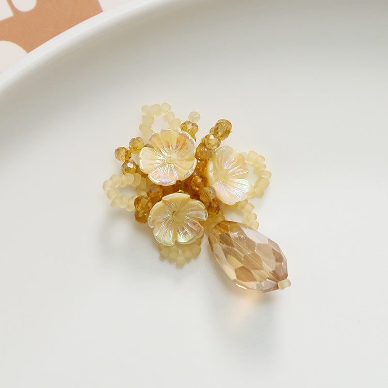 Crystal Water Drop Flower Beaded Hair Clip Accessories