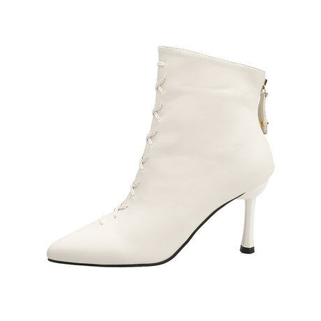 Fashionable Simple Stiletto Heel Pointed Short Boots