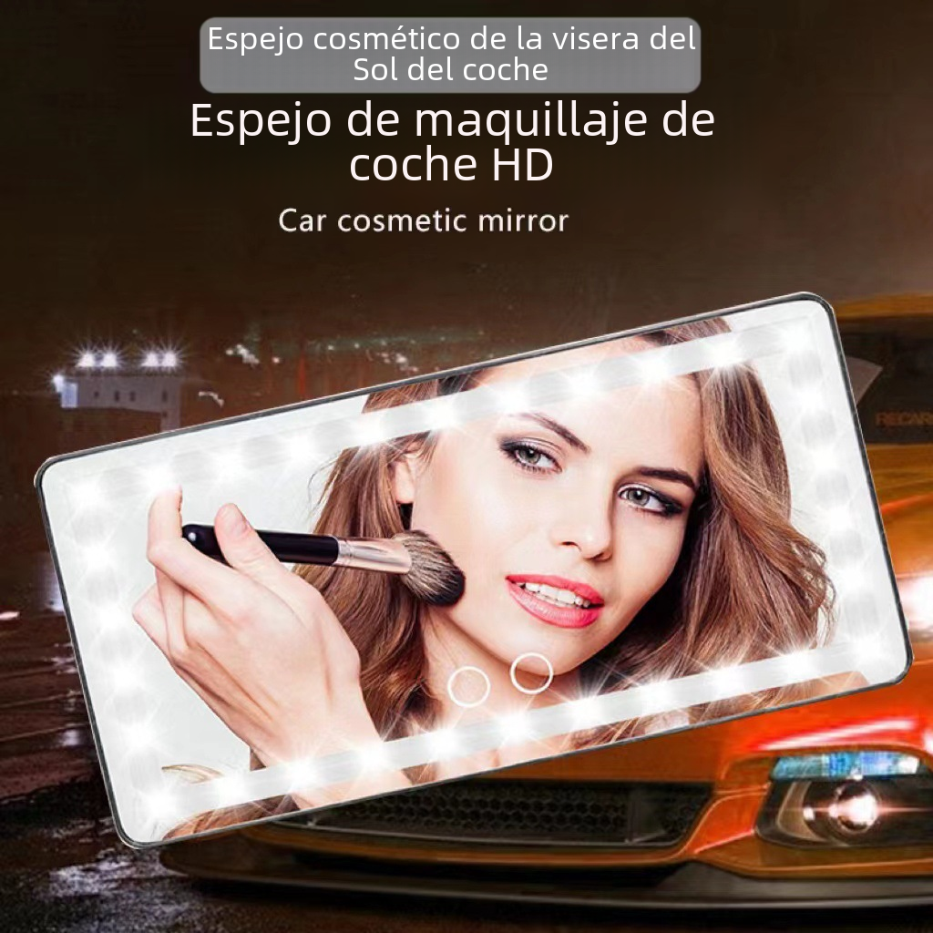 Car Makeup Mirror with LED Light for Sun Visor