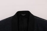 Dolce & Gabbana Elegant Blue & Black Slim Fit Suit Ensemble