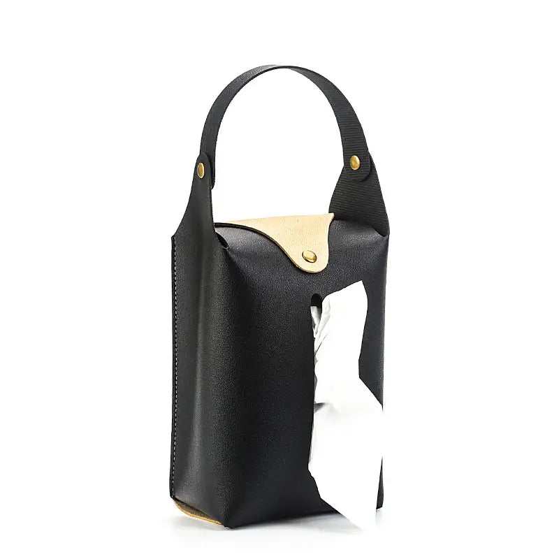 PU Leather Tissue Bag for Car, Home, and Office Use