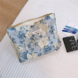 Elegant Large Flower Relief Cosmetic Bag