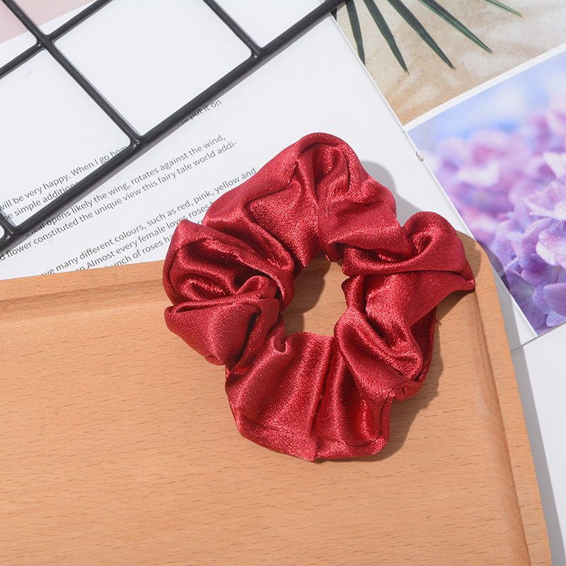 Solid Color Crystal Satin Hair Accessories for Women