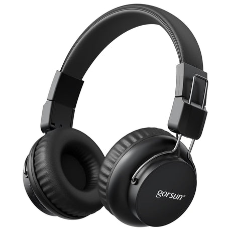 gorsun Bluetooth HeadphonesOn Ear Headphones with HD Mic40MM SpeakerAdjustable Foldable Wireless Headphones 3.5mm Jack Compatible Cellphones Computer MP3/4 Tablet