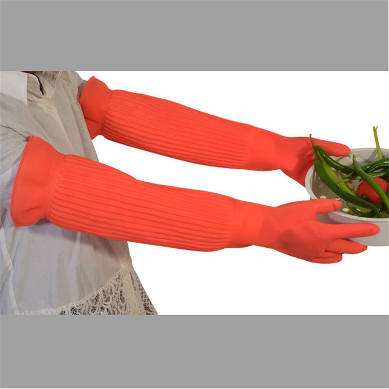 Long Waterproof Rubber Gloves for Cleaning and Laundry