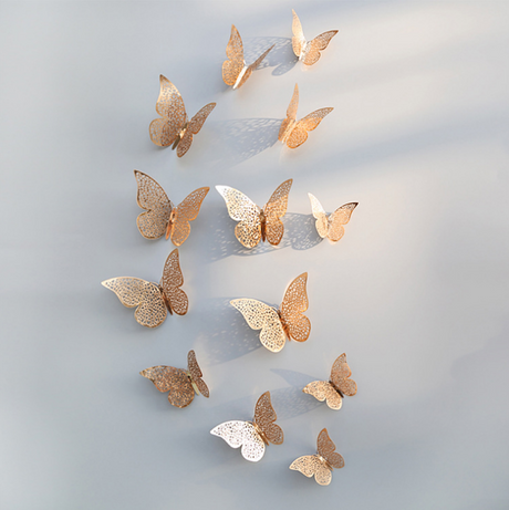 3D Hollow Butterfly Wall Stickers for Home Decor