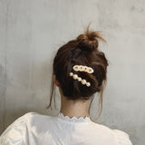 Trendy Pearl Chain Hair Clip Set - Korean Hair Accessories