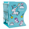 Foldable Bookshelf with Unicorn Design and Storage
