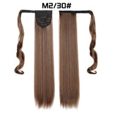 European American Long Straight Hair Velcro Ponytail
