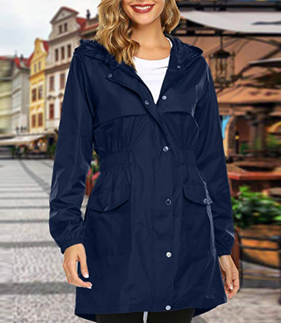 Women's Lightweight Hooded Long Outdoor Jacket
