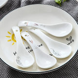 Ceramic Cooking Spoon Set for Home Kitchen Use
