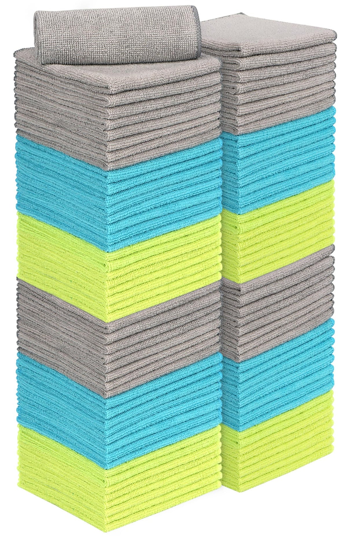 AIDEA Microfiber Cleaning Cloths-100Pack Highly Absorbent Cleaning Towel Lint-Free Streak-Free Microfiber Cloth for House Kitchen Car Window (12in.x12in.)