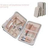 18-Piece Stainless Steel Nail Care Tool Set with Scissors