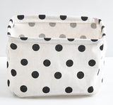 Desktop Makeup Organizer Storage Box with Linen Basket