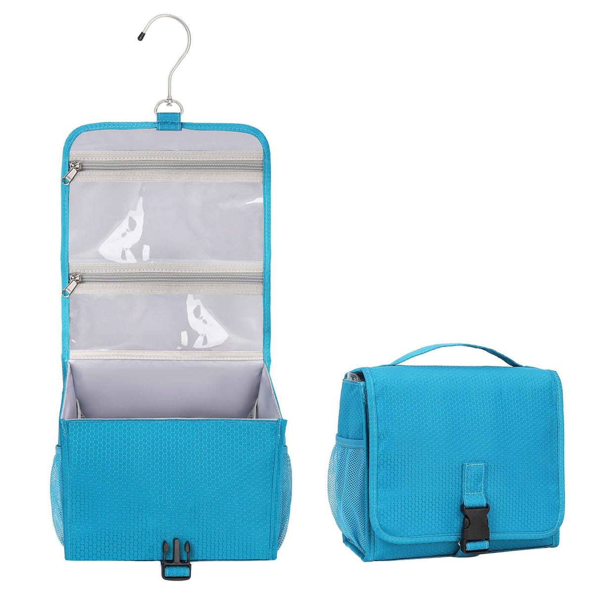Relavel Hanging Toiletry Bag for Women and Men Small Travel Bag for Girls Compact Size with Multiple Compartments Waterproof Travel Kit Wash Bag Makeup Storage Organizer Gym Shower Bag Blue