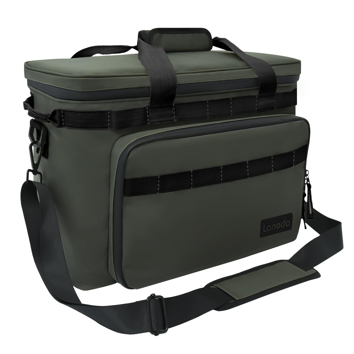 Lanedo Soft Cooler Bag Portable Collapsible Soft Sided Cooler 36 Cans Insulated Beach Cooler Lunch Bag Large Leakproof Camping Cooler Waterproof Ice Chest for Travel Picnic Camping Kayaking-Green