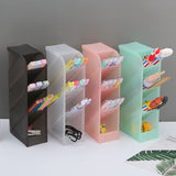 Transparent Multi-Grid Pen Holder for Desk Storage
