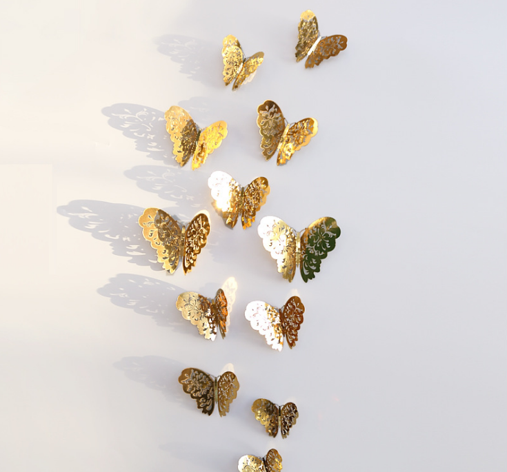 3D Hollow Butterfly Wall Stickers for Home Decor