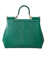 Dolce & Gabbana Green DG Crystal Leather Miss Sicily Top Handle Purse Bag - Women's