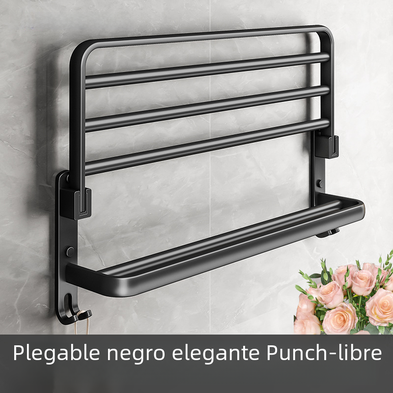 Bathroom Storage Rack - No Punching Space Aluminum Towel Holder