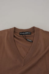 Dolce & Gabbana Elegant Virgin Wool V-Neck Pullover Sweater