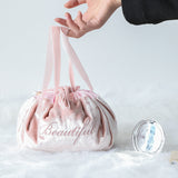 Large Travel Makeup Bag with Drawstring Closure